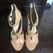 Nine West Shoes | Nine West Used Wedge Sandals | Color: Cream/Tan | Size: 7.5
