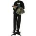 Life-Size Animatronic Zombie, Indoor/Outdoor Halloween Decoration, Light-up Red Eyes, Poseable, Battery-Operated