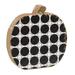 Black & White Polka Dot Wooden Pumpkin - 6" high by 6" wide by 1" deep.