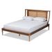 Jamila Modern Transitional Synthetic Rattan Platform Bed-Walnut Brown