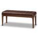 Walsh Mid-Century Modern Leather-Effect Polyester Upholstered Wood Dining Bench