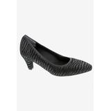 Wide Width Women's Karat Pump by Ros Hommerson in Black Croco Leather (Size 6 1/2 W)