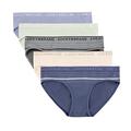 Lucky Brand Women's Microfiber Bikini Panties Multi Pack, (5-Pack) Indigo/Bone/Heather Grey/Pale Aqua/Periwinkle, Medium