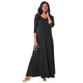 Plus Size Women's Double-V Maxi Dress by Jessica London in Black (Size 14 W)