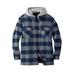Men's Big & Tall Boulder Creek® Removable Hood Shirt Jacket by Boulder Creek in Navy Buffalo Check (Size 2XL)