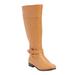 Wide Width Women's The Landry Wide Calf Boot by Comfortview in Tan (Size 7 W)