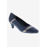 Wide Width Women's Kiwi Pump by Ros Hommerson in Navy Pewter Lizard (Size 11 W)