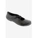 Women's Cozy Cross-Strap Flat by Ros Hommerson in Black Leather (Size 8 1/2 M)