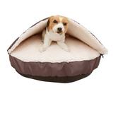 Happycare Tex Durable Oxford to Sherpa Pet Cave and Round Pet Bed, 25", with Removable top and Inser by Happy Care Textiles in Coffee