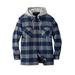 Men's Big & Tall Boulder Creek® Removable Hood Shirt Jacket by Boulder Creek in Navy Buffalo Check (Size 3XL)