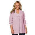 Plus Size Women's Shawl Collar Shaker Sweater by Woman Within in Pink (Size 1X)