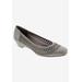 Wide Width Women's Tina Flat by Ros Hommerson in Taupe Laser Stripe (Size 9 W)