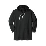 Men's Big & Tall Fleece longer-length pullover hoodie by KingSize in Black (Size XL)