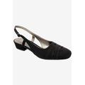 Wide Width Women's Tempt Slingback by Ros Hommerson in Black Micro (Size 6 1/2 W)