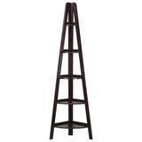 5-Shelf Corner Ladder Bookcase-Espresso by Casual Home in Espresso