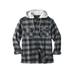 Men's Big & Tall Boulder Creek® Removable Hood Shirt Jacket by Boulder Creek in Black Buffalo Check (Size 5XL)