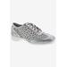 Wide Width Women's Sealed Slip On Sneaker by Ros Hommerson in White Silver Leather (Size 9 1/2 W)