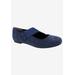 Wide Width Women's Danish Flat by Ros Hommerson in Blue Denim Fabric (Size 8 W)