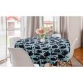 East Urban Home Ambesonne Swan Round Tablecloth, Pattern Of Long Necked Aquatic Bird, Circle Table Cloth Cover For Dining Room Kitchen Decoration | Wayfair