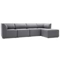 Big Joe Patio 5 Piece Outdoor Sectional Plastic in Pink/Gray/White | 31 H x 124 W x 61.5 D in | Wayfair 16101012