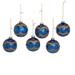 Kurt Adler Glass 6 Piece Ball Ornament Set Glass in Blue/Yellow | 3.15 H x 3.15 W x 3.15 D in | Wayfair GG0986