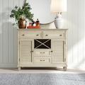 Birch Lane™ Belington 54" Wide 4 Drawer Pine Solid Wood Server Wood in Brown/Green/White | 44 H x 54 W x 18 D in | Wayfair