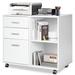 Mercer41 Kestin 3-Drawer Mobile Lateral Filing Cabinet Wood in White | 25.98 H x 31.69 W x 15.79 D in | Wayfair 86B632A17C2944258A6FE6E29B59979F