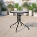 Wade Logan® Amlie 28" Round Tempered Glass Metal Table w/ Rattan Edging Glass/Metal in Brown | 28 H x 36 W x 28.75 D in | Outdoor Furniture | Wayfair