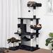 Tucker Murphy Pet™ 62" Cat Tree Manufactured Wood in White/Black | 62 H x 30 W x 29 D in | Wayfair 46C4FE7123E4425292E58A54C709742A