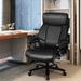 Lark Manor™ Alexaner Executive Chair Upholstered, Leather in Brown/Gray | 48.5 H x 28.5 W x 28.5 D in | Wayfair C700B330166F46D6BFC87869A7FED7C1