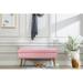 Latitude Run® Garysburg Bench Wood/Upholstered/Velvet in Pink/Indigo | 19 H x 40 W x 16 D in | Wayfair 5CFB86495A0D4C009364F0E8D26A541E