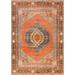 White 36 x 0.08 in Area Rug - World Menagerie Asia Oriental Machine Washable Flatweave Orange Area Rug Polyester/Viscose/Cotton | Wayfair