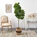 Primrue 66" Artificial Fiddle Leaf Fig Tree in Basket Plastic | 66 H x 10 W x 10 D in | Wayfair CF1DCC9D5C354D86AEE3D04D9FAE3F74