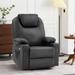 Three Posts™ MCombo Large Power Lift Recliner w/ Massage & Heat, 3 Positions, Cup Holders | 44.5 H x 35 W x 40 D in | Wayfair