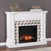 Darby Home Co Minogue Electric Fireplace in Brown/White | 40 H x 48 W x 14.5 D in | Wayfair E543187A014E469F91AD6F86B0318E74