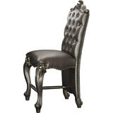 ACME Versailles Counter Height Chair (Set-2) in Silver PU & Antique Platinum
