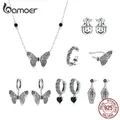 Bamoer – boucles d'oreilles papillon foncé en argent Sterling 925 pour femmes bijoux Rose