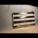 Kate Spade Bags | Gold And Creamed Striped Kate Spade Pouch | Color: Cream/Gold | Size: Os