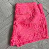 Lilly Pulitzer Shorts | Lilly Pulitzer 4" Ellie Shorts Flamingo Pink Jungle Leaf Jacquard Sz 8 | Color: Orange/Pink | Size: 8