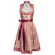 Edelnice Costume Fashion Exclusive Designer Standing Collar Midi Dirndl Diana Including Lace Dirndl Apron Size 32-54 - Pink - UK UK XL