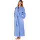 Slenderella Ladies Shawl Collar Wrap Dressing Gown Waffle Fleece Long Bath Robe Large (Blue)