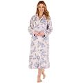 Ladies Slenderella Floral Zip Dressing Gown HC88312 Blue Medium