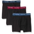 Calvin Klein Men's 100% Cotton Boxer Briefs, Black Bodies W/Lacquer, Riverbed Heather, Riverbed, Medium (Pack of 3)