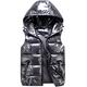 Happy Cherry- Sleeveless Jacket Toddler Kids Hooded Puffer Gilets Waterproof Lightweight Boys Girls Warm Padded Gilet Unisex Thermal Zipper Waistcoat Cardigan Down Cotton Padded Outerwear Dark Grey