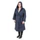 HOMESCAPES Navy Blue Dressing Gown 100% Egyptian Cotton Terry Towelling Hooded Unisex Bathrobe with Hood, XXL