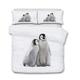 Morbuy Duvet Cover Set for Single Double King Size Bed, 3D Penguin Printed Microfiber Bedding Sets Duvet Set with Pillowcases and Quilt case (King-220x230cm,Penguin baby)