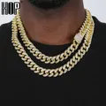 Colliers Hip Hop Iced Out Cuban Jopavé Strass Full Miami Curb CZ Bling Bijoux de la présidence