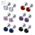 ZS 12 pièces/lot CZ cristal Labret Piercing en acier inoxydable pour femmes filles Helix Conch