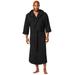 Men's Big & Tall Hooded Microfleece Maxi Robe with Front Pockets by KingSize in Black (Size 5XL/6XL)