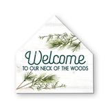 Loon Peak® In Welcome to Our Neck of the Woods - Wrapped Canvas Textual Art Canvas in Green | 12 H x 1.5 D in | Wayfair